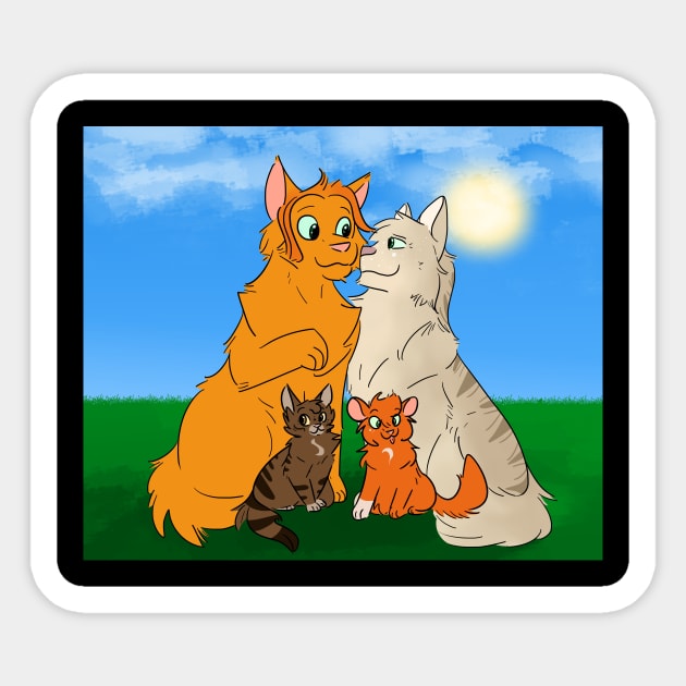 Firestar's happy family Sticker by ember_dino